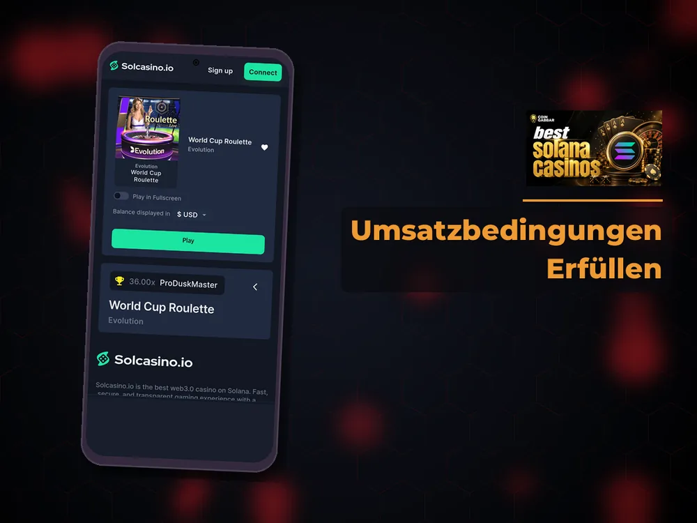 Solana Casino - Umsatzbedingungen Erfüllen