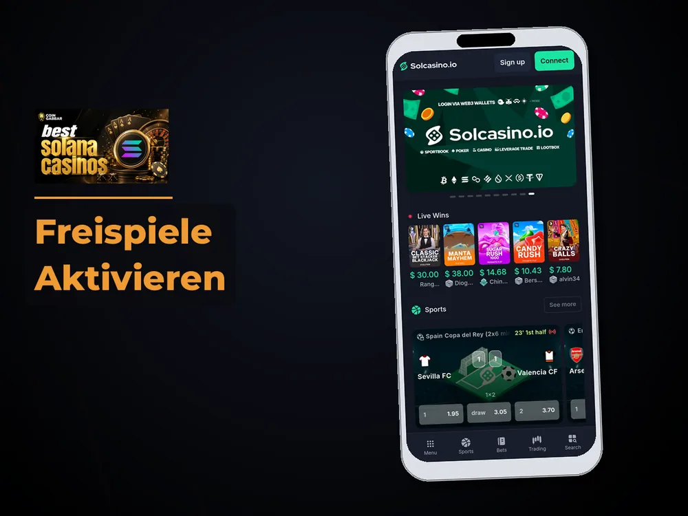 Solana Casino - Freispiele Aktivieren