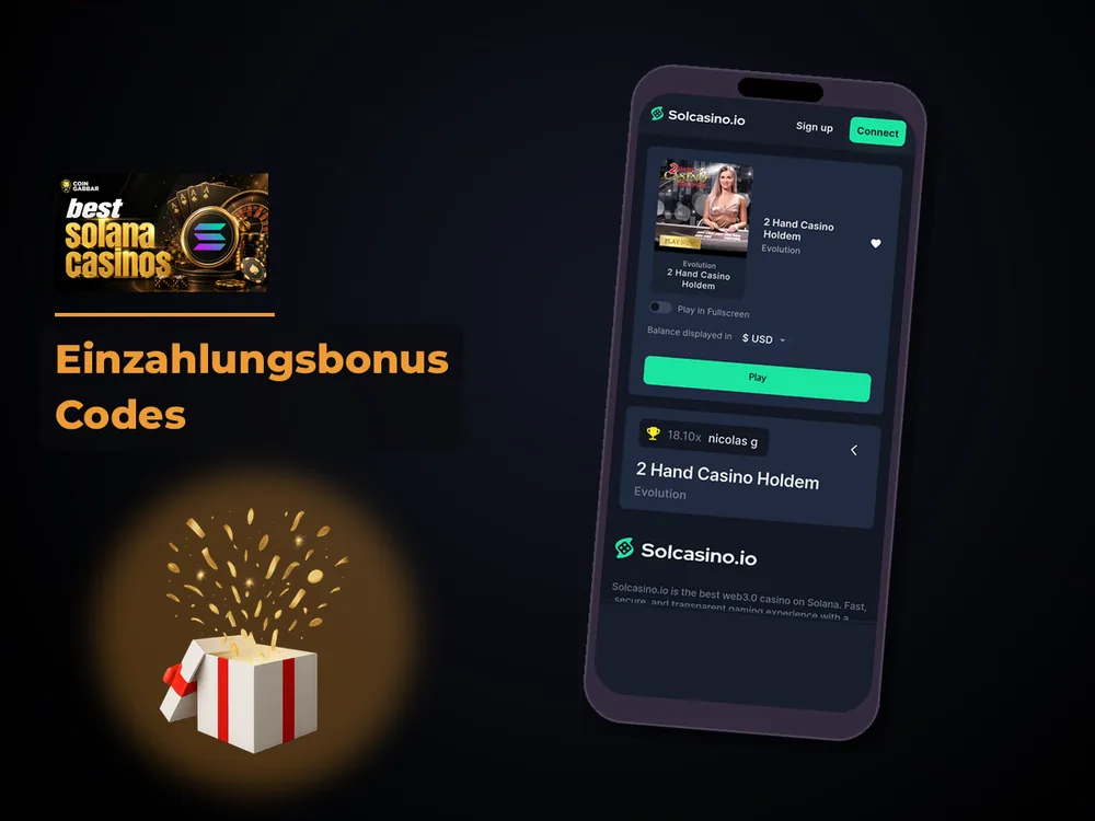 Solana Casino - Einzahlungsbonus Codes