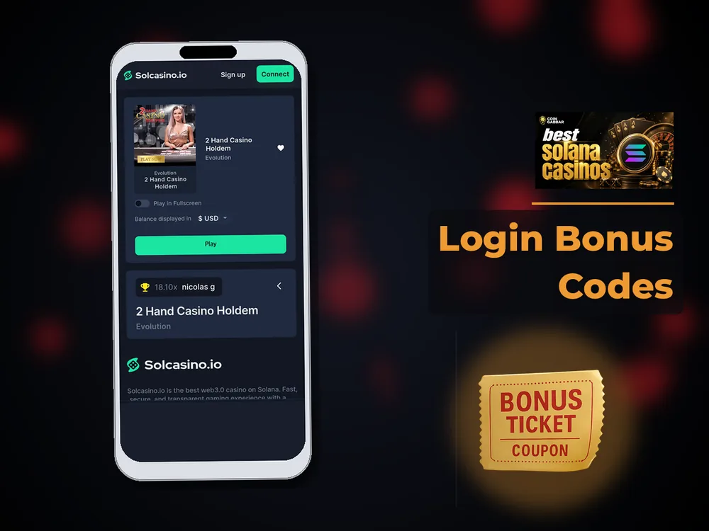 Solana Casino - Login Bonus Codes