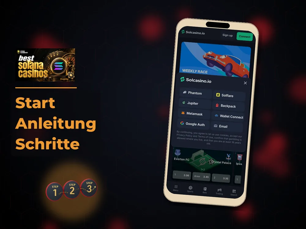 Solana Casino - Start Anleitung Schritte