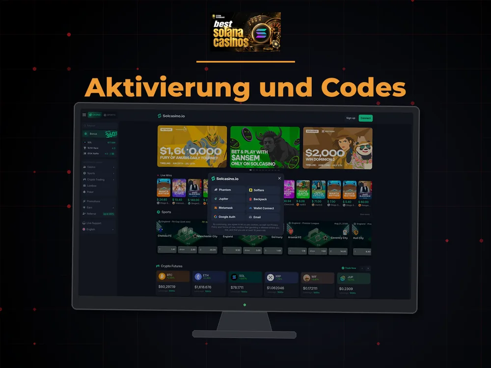 Solana Casino - Aktivierung und Codes