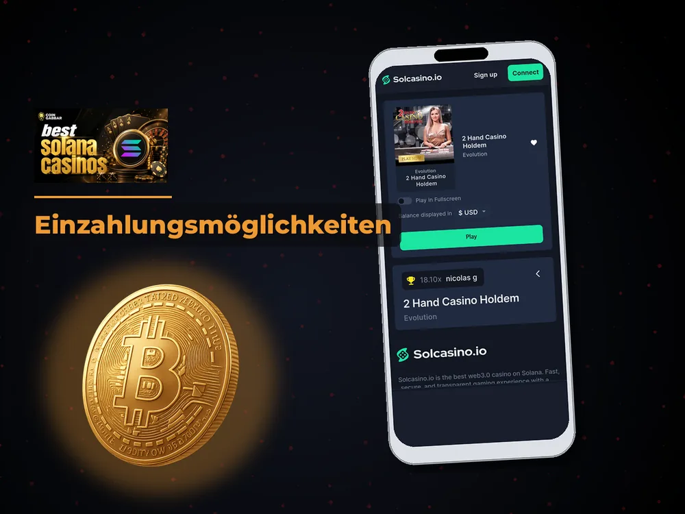 Solana Casino - Einzahlungsmöglichkeiten
