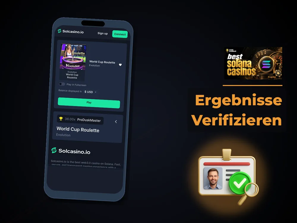 Solana Casino - Ergebnisse Verifizieren