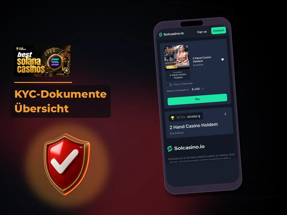 Solana Casino - KYC-Dokumente Übersicht