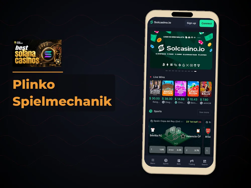 Solana Casino - Plinko Spielmechanik