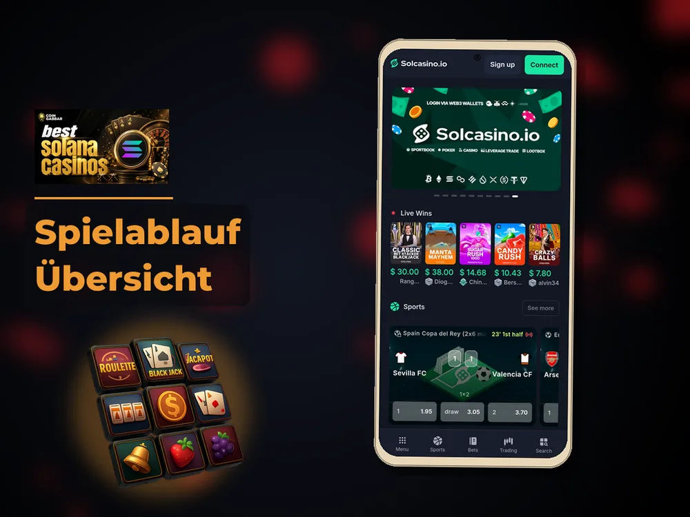 Solana Casino - Spielablauf Übersicht
