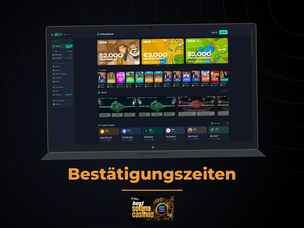 Solana Casino - Bestätigungszeiten