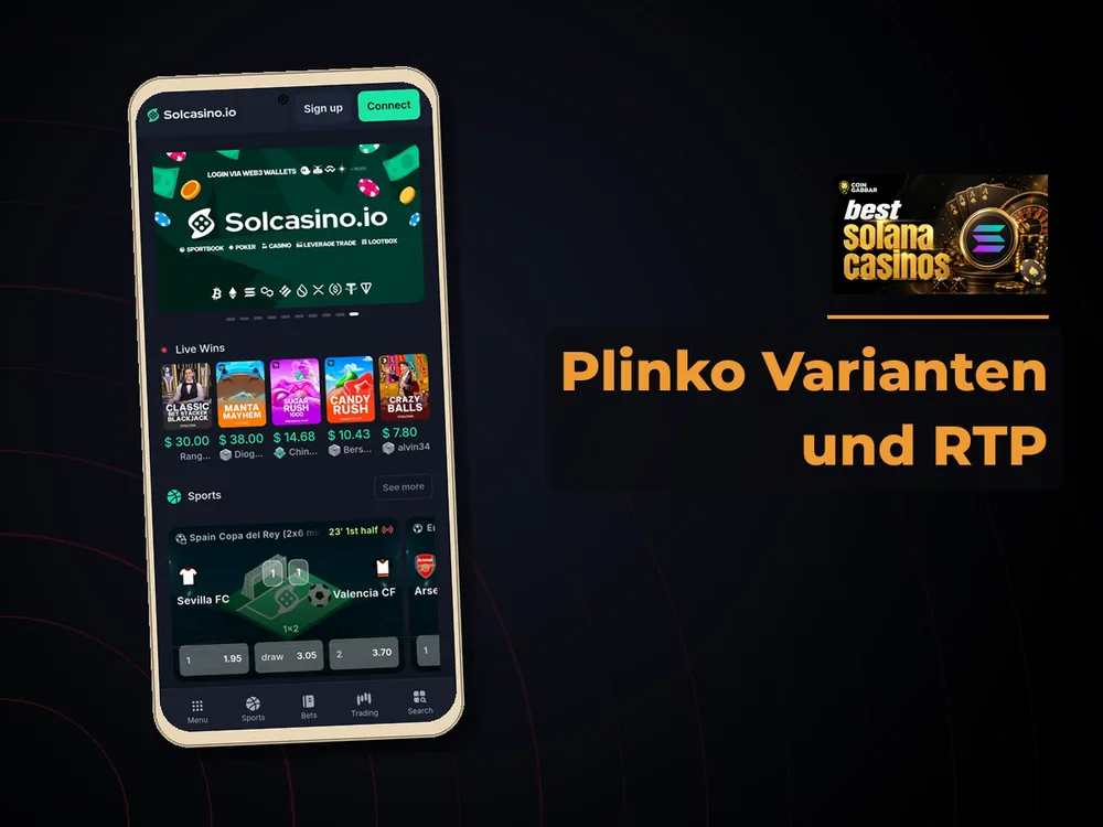 Solana Casino - Plinko Varianten und RTP