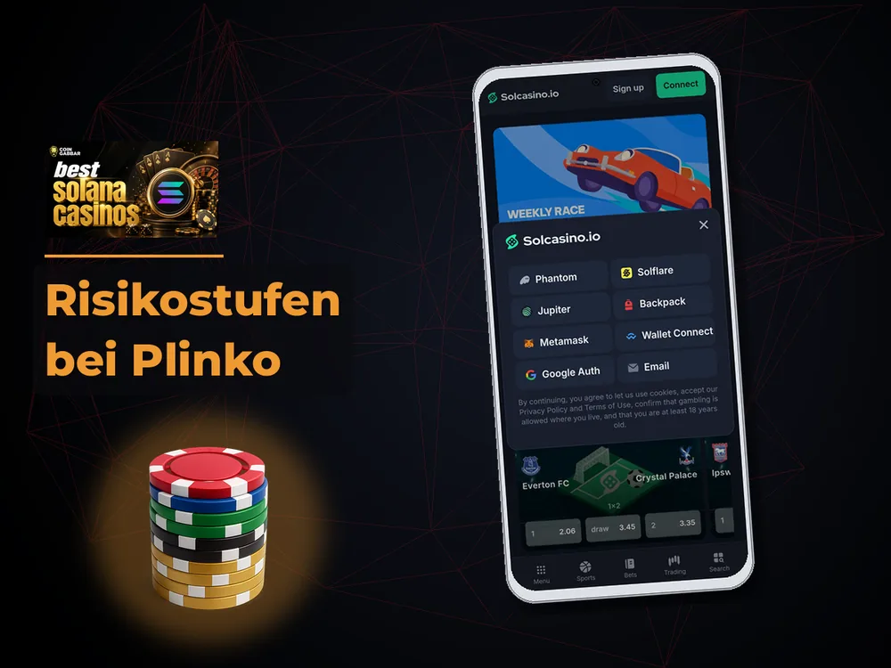 Solana Casino - Risikostufen bei Plinko
