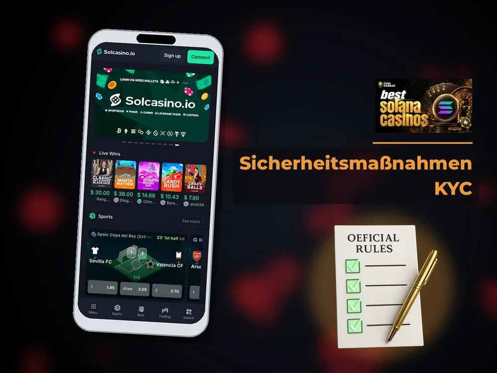 Solana Casino - Sicherheitsmaßnahmen KYC