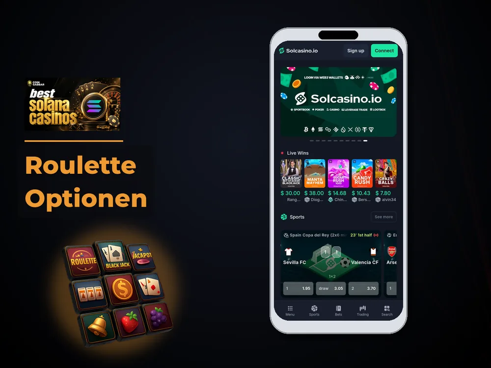 Solana Casino - Roulette Optionen