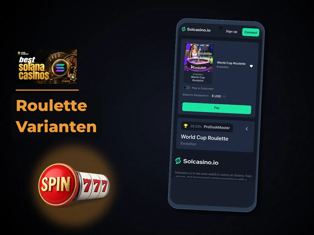 Solana Casino - Roulette Varianten