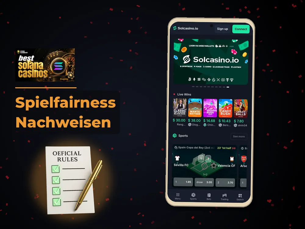 Solana Casino - Spielfairness Nachweisen