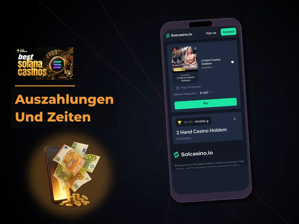 Solana Casino - Auszahlungen Und Zeiten