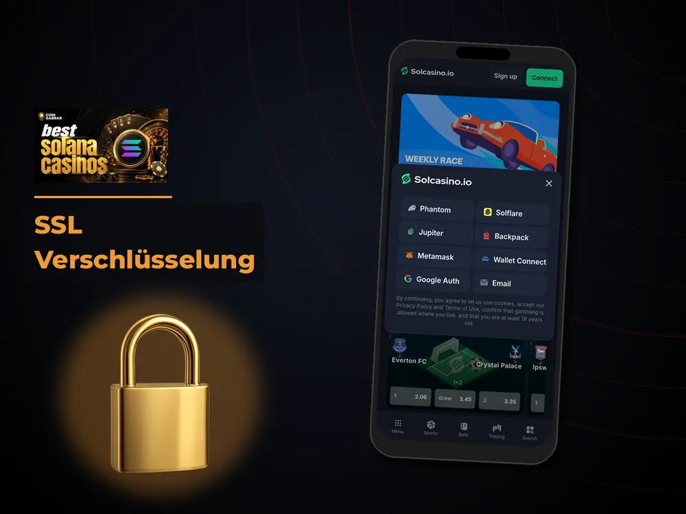 Solana Casino - SSL Verschlüsselung