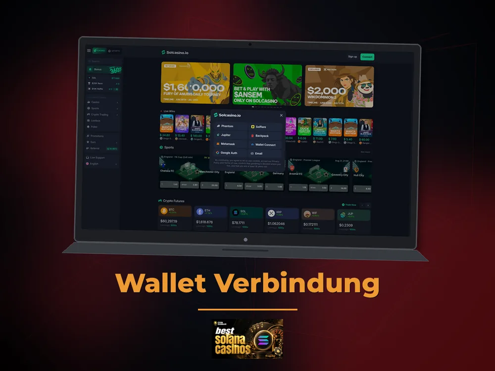 Solana Casino - Wallet Verbindung