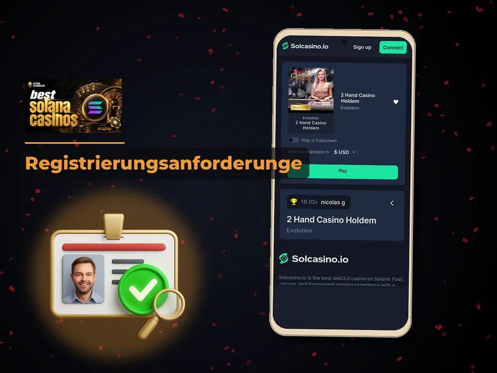 Solana Casino - Registrierungsanforderunge