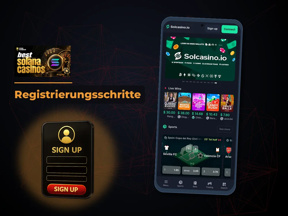 Solana Casino - Registrierungsschritte