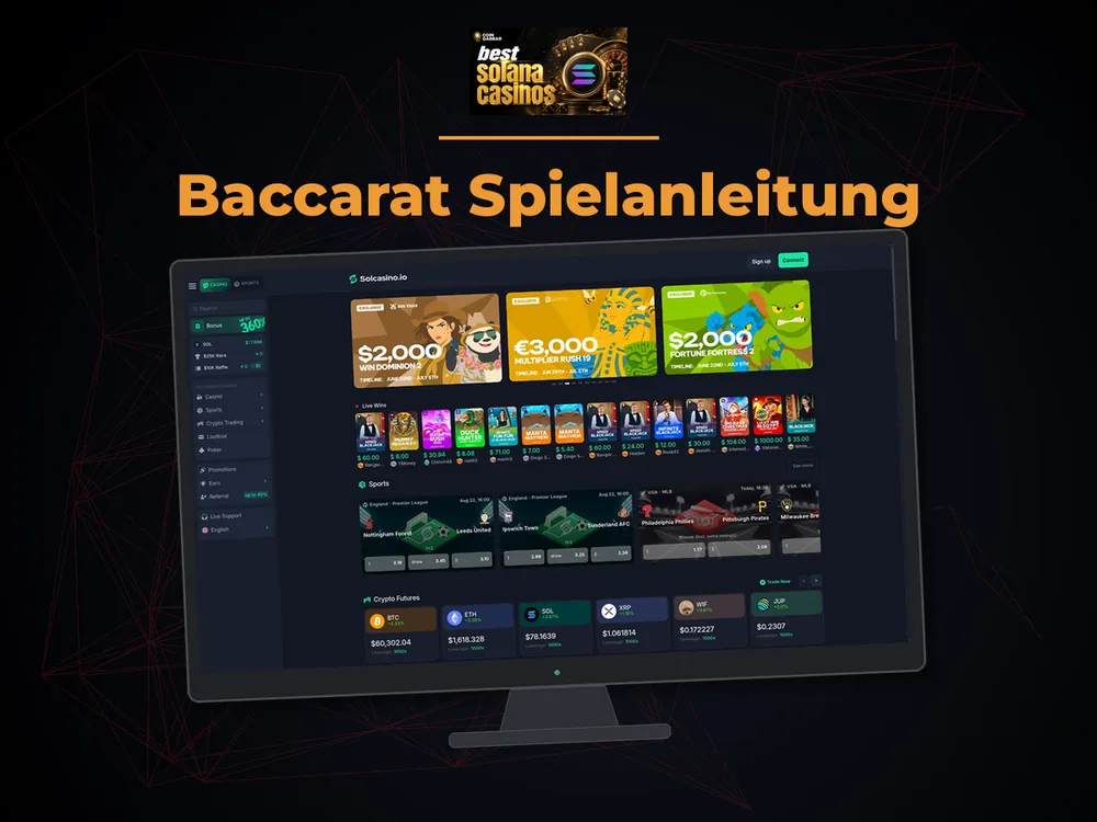 Solana Casino - Baccarat Spielanleitung