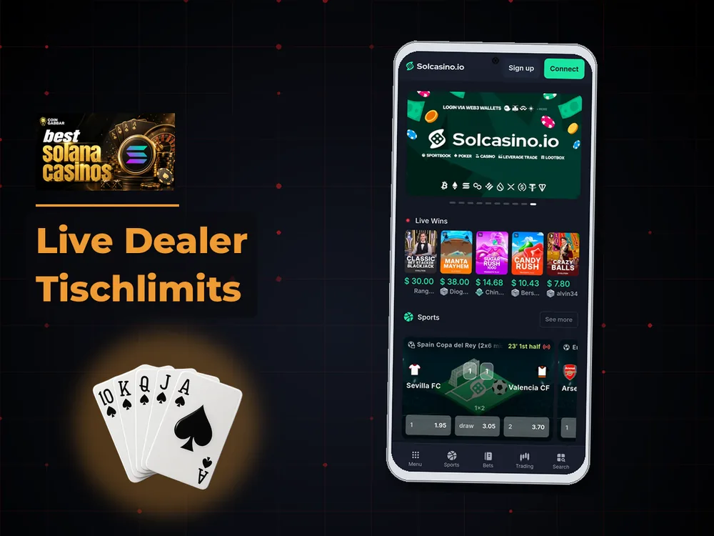 Solana Casino - Live Dealer Tischlimits