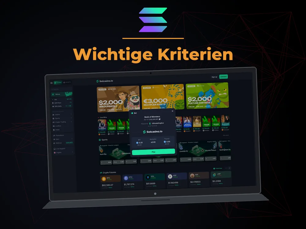 Solana Casino - Wichtige Kriterien